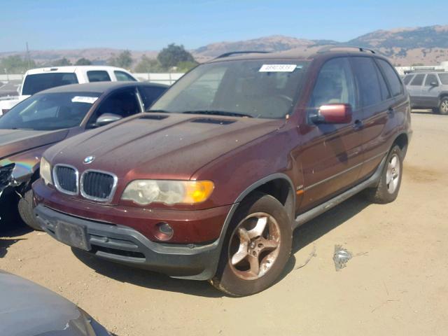 WBAFA53501LH78617 - 2001 BMW X5 3.0I BURGUNDY photo 2