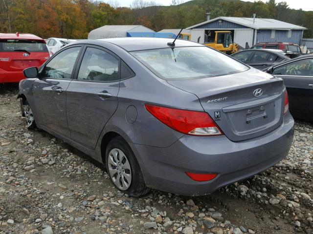 KMHCT4AE2GU964619 - 2016 HYUNDAI ACCENT SE GRAY photo 3