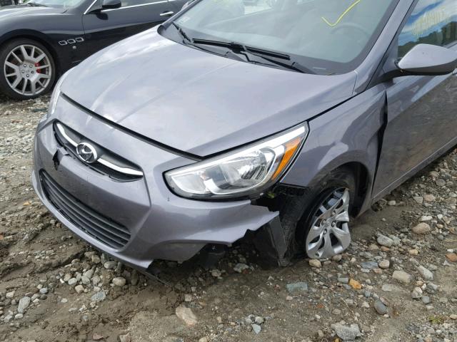 KMHCT4AE2GU964619 - 2016 HYUNDAI ACCENT SE GRAY photo 9