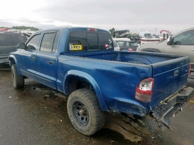 1D7HG48N54S613110 - 2004 DODGE DAKOTA QUA BLUE photo 3