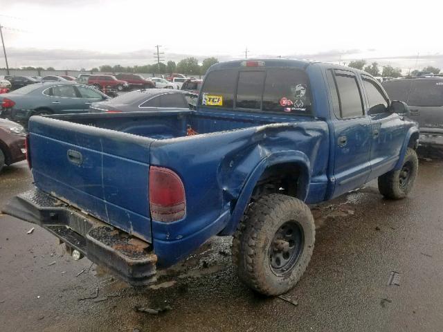 1D7HG48N54S613110 - 2004 DODGE DAKOTA QUA BLUE photo 4