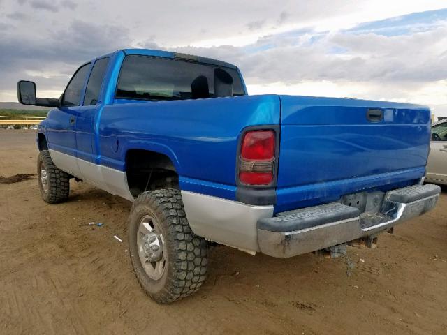 3B7KF23692M221101 - 2002 DODGE RAM 2500 BLUE photo 3