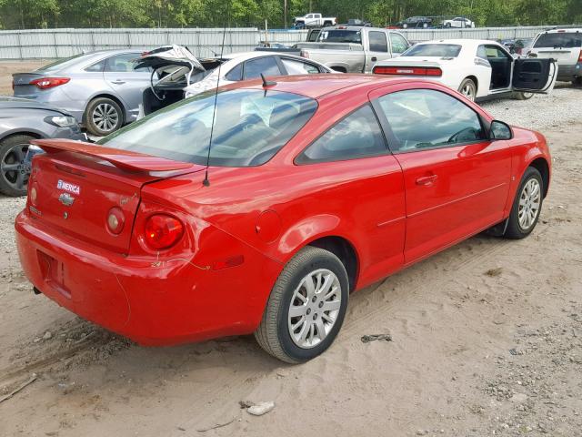 1G1AT18HX97242402 - 2009 CHEVROLET COBALT LT RED photo 4