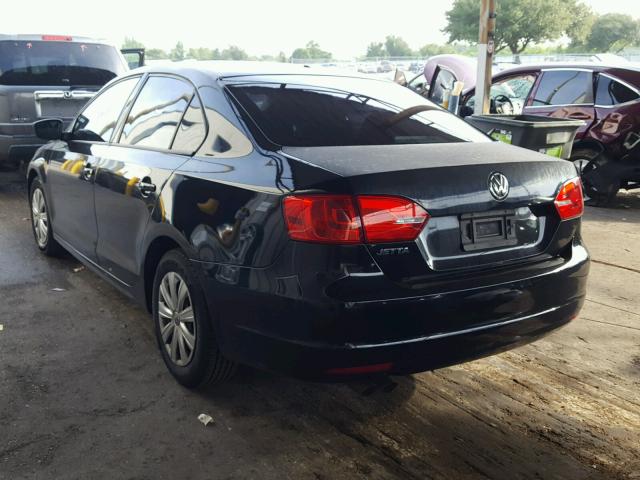 3VW2K7AJ9EM423163 - 2014 VOLKSWAGEN JETTA BASE 黑色 照片 3