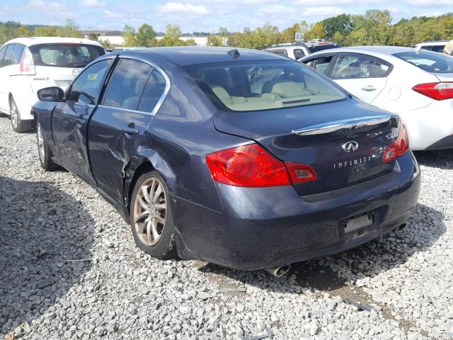 JNKCV61F19M361584 - 2009 INFINITI G37 BLUE photo 3