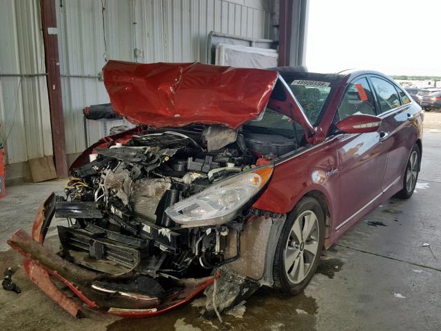 KMHEC4A42CA026499 - 2012 HYUNDAI SONATA HYB RED photo 2