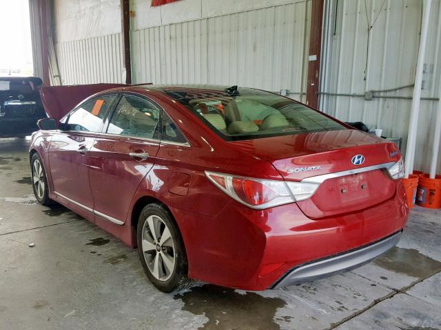 KMHEC4A42CA026499 - 2012 HYUNDAI SONATA HYB RED photo 3