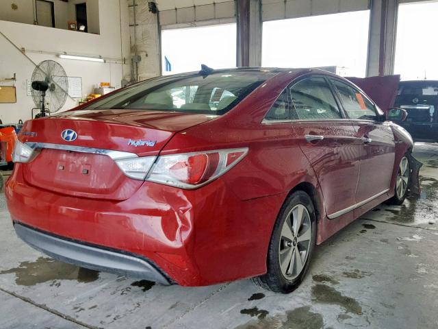 KMHEC4A42CA026499 - 2012 HYUNDAI SONATA HYB RED photo 4