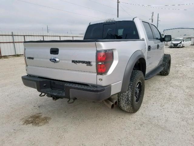 1FTFW1R61BFD09658 - 2011 FORD F150 SVT R SILVER photo 4
