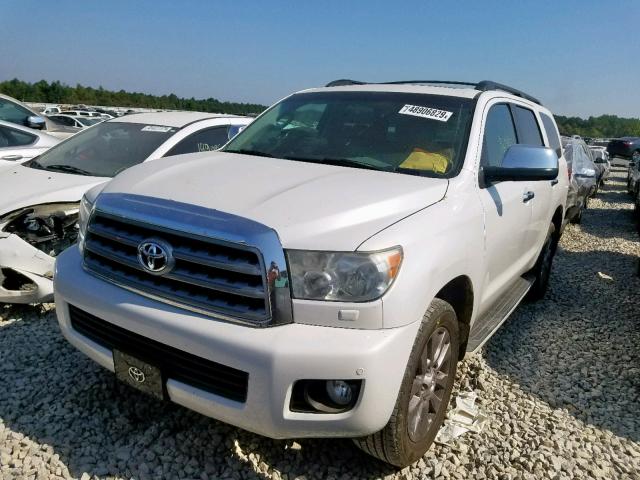 5TDBY67A58S004749 - 2008 TOYOTA SEQUOIA PL WHITE photo 2