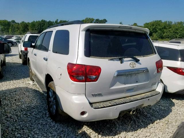 5TDBY67A58S004749 - 2008 TOYOTA SEQUOIA PL WHITE photo 3