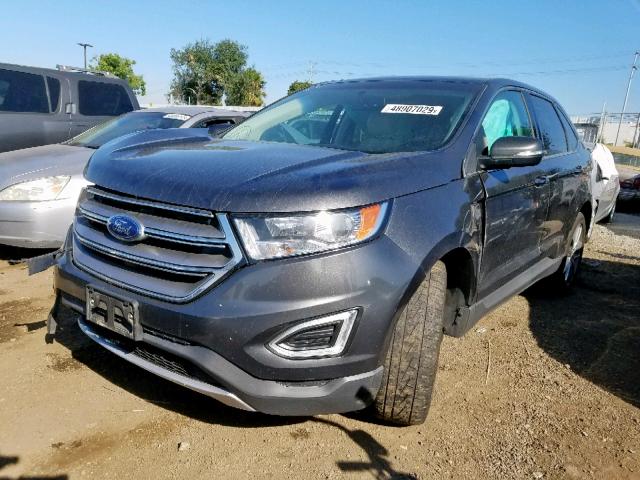 2FMTK3K98FBB74051 - 2015 FORD EDGE TITAN GRAY photo 2