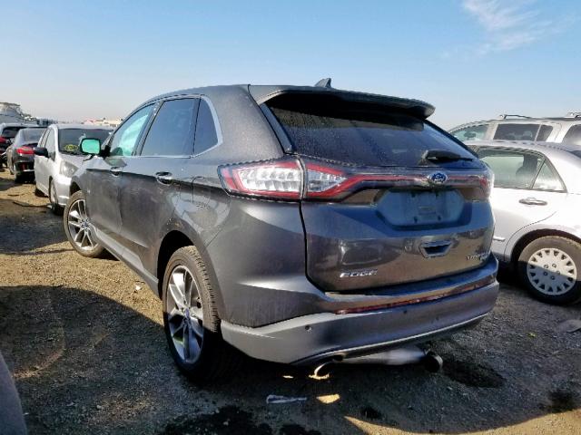 2FMTK3K98FBB74051 - 2015 FORD EDGE TITAN GRAY photo 3