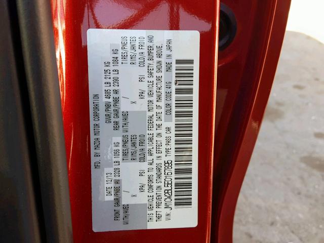 JM1CW2BL5E0167895 - 2014 MAZDA 5 SPORT RED photo 10