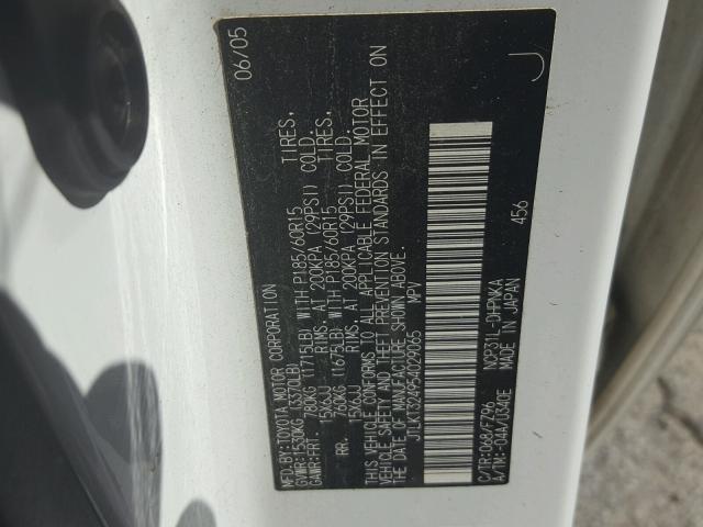 JTLKT324954029065 - 2005 TOYOTA SCION XB Ağ foto 10