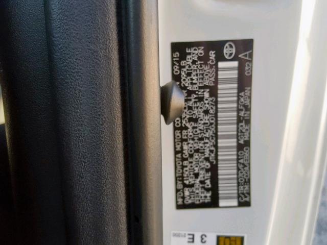 JTKJF5C75GJ018273 - 2016 TOYOTA SCION TC თეთრი ფოტო 10