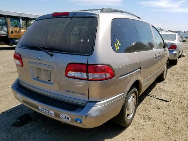 4T3ZF13CX2U492990 - 2002 TOYOTA SIENNA LE TAN photo 4