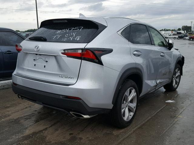 JTJYARBZ7H2078966 - 2017 LEXUS NX 200T SILVER photo 4