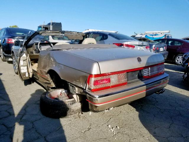 1G6VR3382MU100262 - 1991 CADILLAC ALLANTE CV GOLD photo 3