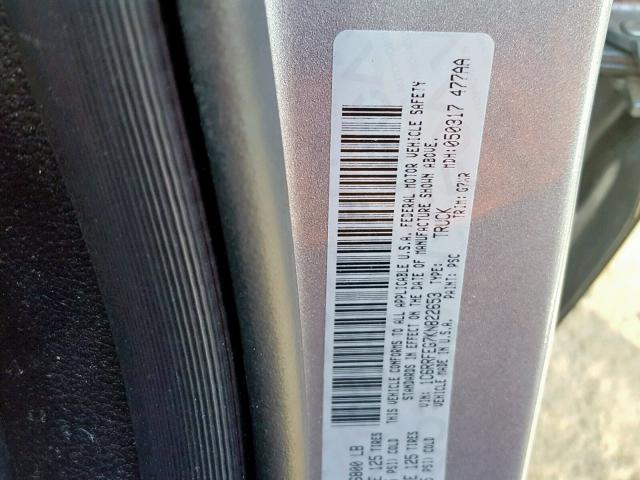 1C6RRFEG7KN822653 - 2019 RAM 1500 REBEL ვერცხლისფერი ფოტო 10