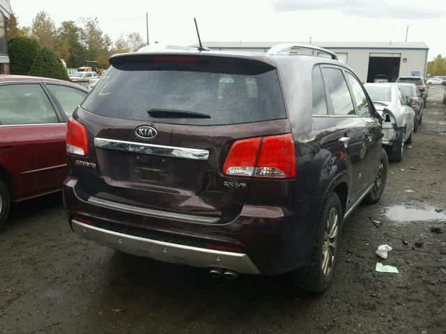 5XYKW4A20BG127908 - 2011 KIA SORENTO SX MAROON photo 4