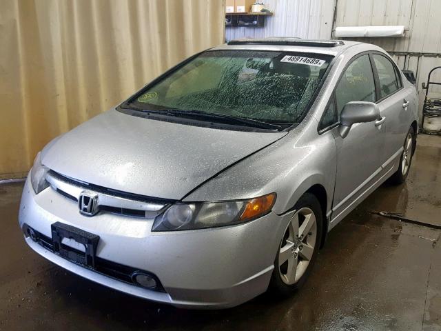 1HGFA16848L058263 - 2008 HONDA CIVIC EX SILVER photo 2