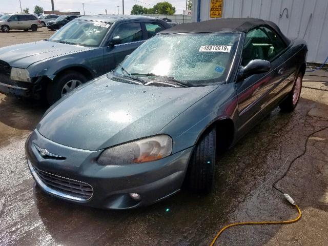 1C3EL55T93N503647 - 2003 CHRYSLER SEBRING LX GREEN photo 2