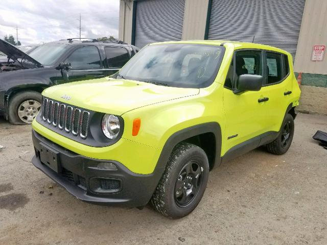 ZACCJBAB7JPH14841 - 2018 JEEP RENEGADE S მწვანე ფოტო 2