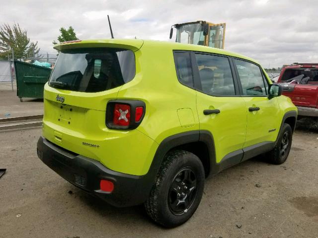 ZACCJBAB7JPH14841 - 2018 JEEP RENEGADE S მწვანე ფოტო 4