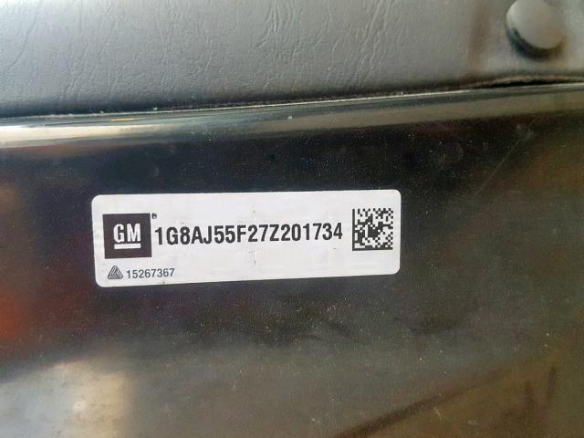 1G8AJ55F27Z201734 - 2007 SATURN ION LEVEL BLUE photo 10