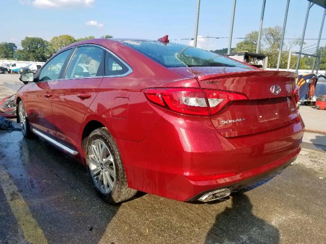 5NPE34AF6GH282049 - 2016 HYUNDAI SONATA SPO MAROON photo 3