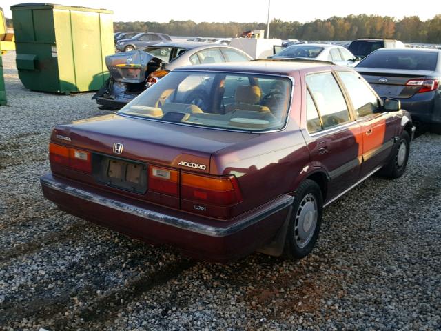 1HGCA5645JA092625 - 1988 HONDA ACCORD LXI BURGUNDY photo 4