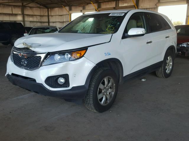 5XYKT4A16DG418349 - 2013 KIA SORENTO LX WHITE photo 2