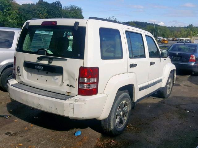 1J8GN28K78W205267 - 2008 JEEP LIBERTY SP WHITE photo 4