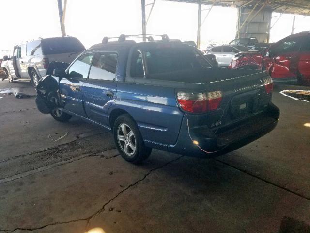 4S4BT62C667101663 - 2006 SUBARU BAJA SPORT BLUE photo 3