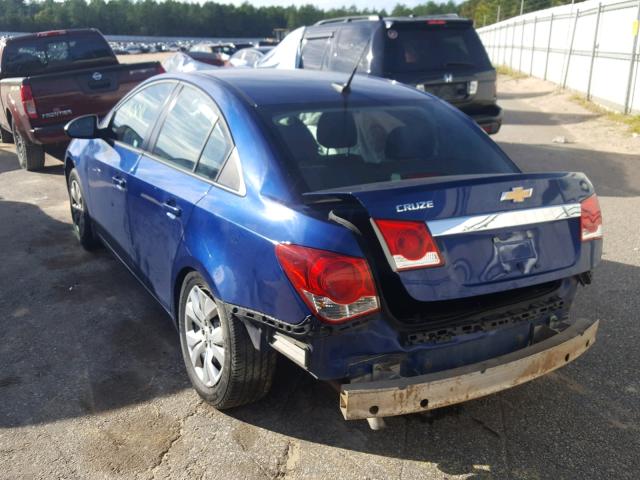 1G1PA5SG8D7304007 - 2013 CHEVROLET CRUZE LS BLUE photo 3