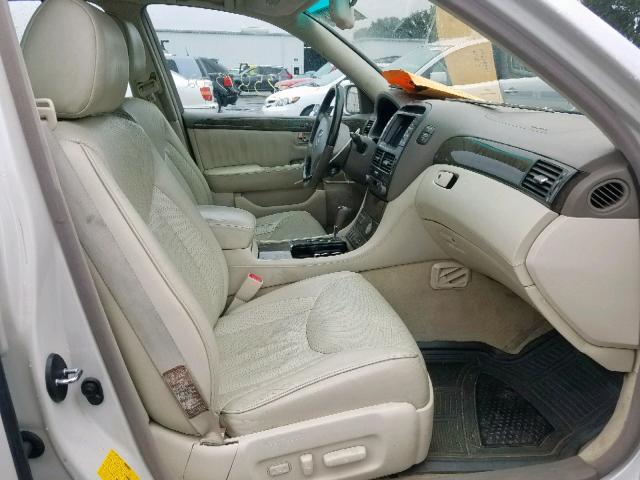 JTHBN30F920061185 - 2002 LEXUS LS 430 WHITE photo 5