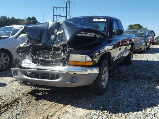 1B7GL22X8YS507580 - 2000 DODGE DAKOTA BLACK photo 2