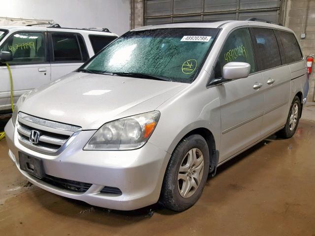 5FNRL38716B412990 - 2006 HONDA ODYSSEY EX SILVER photo 2