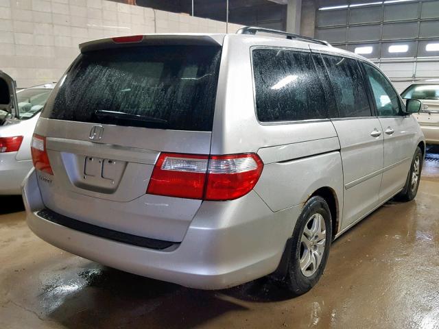 5FNRL38716B412990 - 2006 HONDA ODYSSEY EX SILVER photo 4