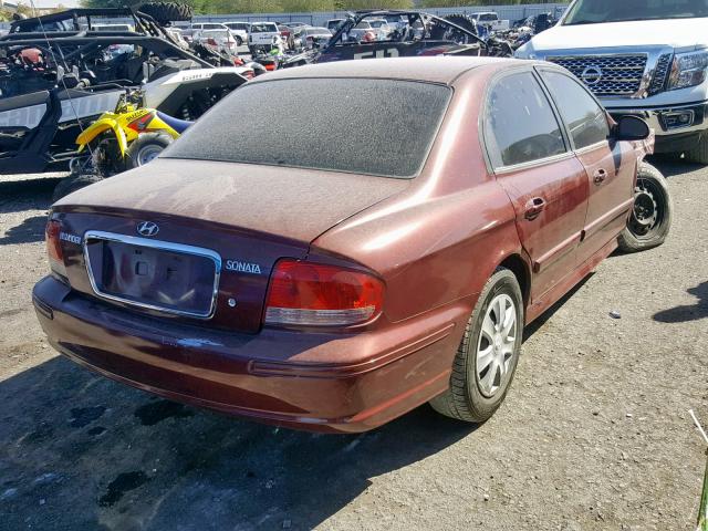 KMHWF25S35A190128 - 2005 HYUNDAI SONATA GL RED photo 4