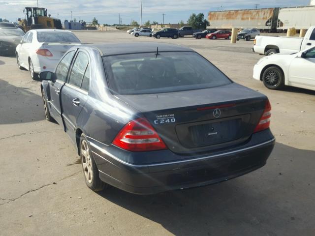 WDBRF61J15A702652 - 2005 MERCEDES-BENZ C 240 BLUE photo 3