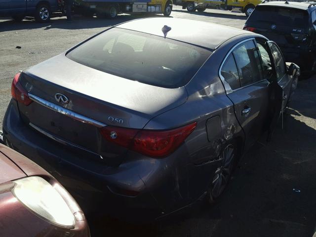 JN1BV7AP8EM673278 - 2014 INFINITI Q50 BASE GRAY photo 4