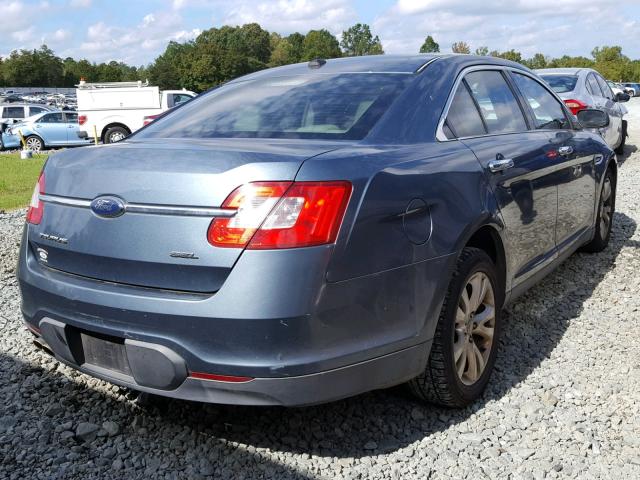 1FAHP2EW8AG157393 - 2010 FORD TAURUS SEL BLUE photo 4