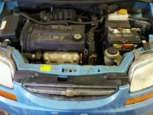 KL1TD666X7B769546 - 2007 CHEVROLET AVEO BASE Көк фото 7