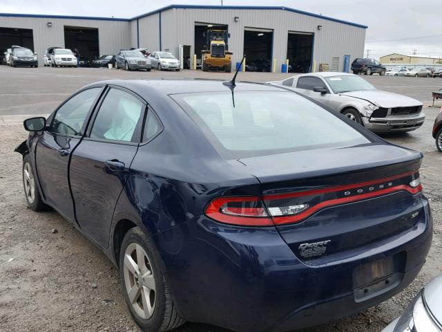 1C3CDFBB1FD337205 - 2015 DODGE DART SXT BLUE photo 3