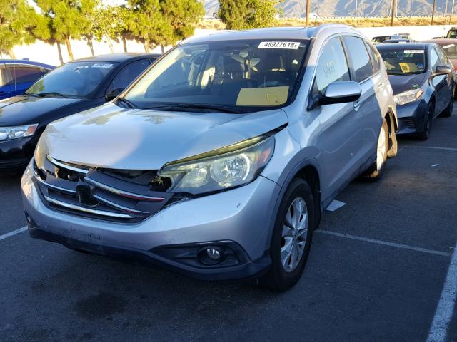 JHLRM3H72CC007357 - 2012 HONDA CR-V EXL SILVER photo 2