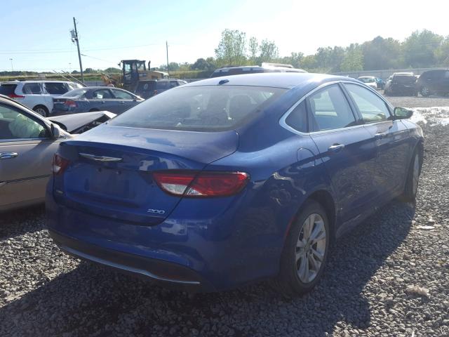 1C3CCCABXFN719746 - 2015 CHRYSLER 200 LIMITE BLUE photo 4