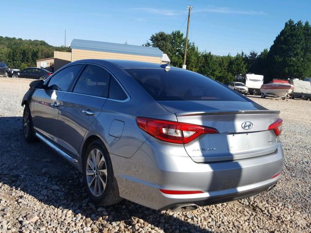 5NPE34AF2FH129439 - 2015 HYUNDAI SONATA SPO SILVER photo 3