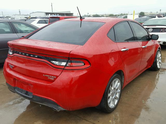 1C3CDFCH2DD317691 - 2013 DODGE DART LIMIT RED photo 4